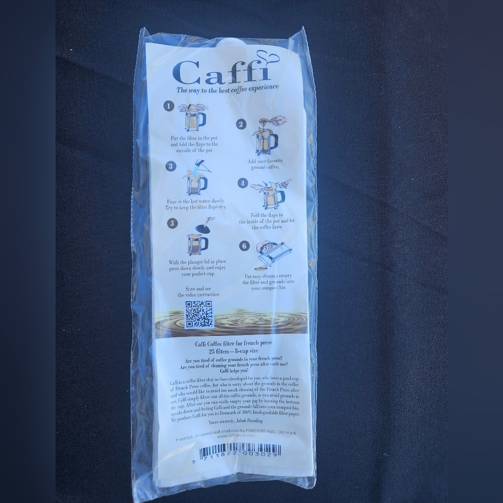 CAFFI French Press Filters Bags for 8CUP French Press 25/PK